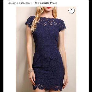 Soieblu women’s blue lace dress size medium